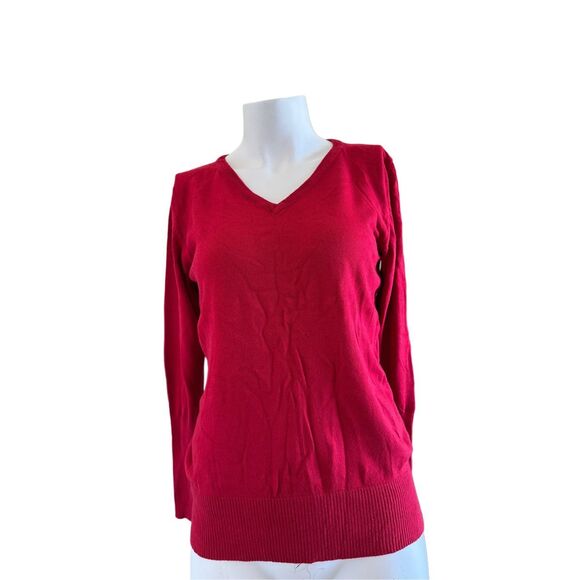 Merona women's L brick red V-neck sweater - Picture 1 of 4